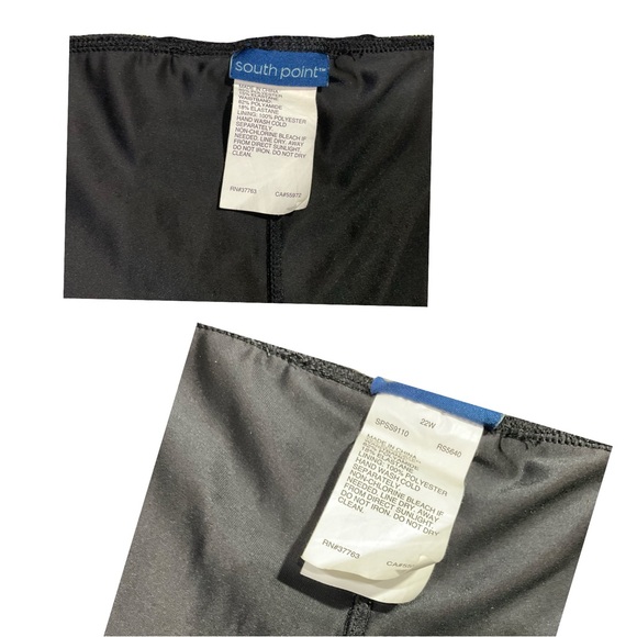 South Point Swim Shorts bottoms 22W Black White Stripe Waist Yellow Trim GUC - Picture 5 of 8